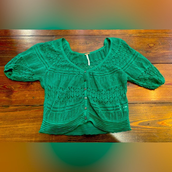 Free People Green Top - Picture 1 of 5